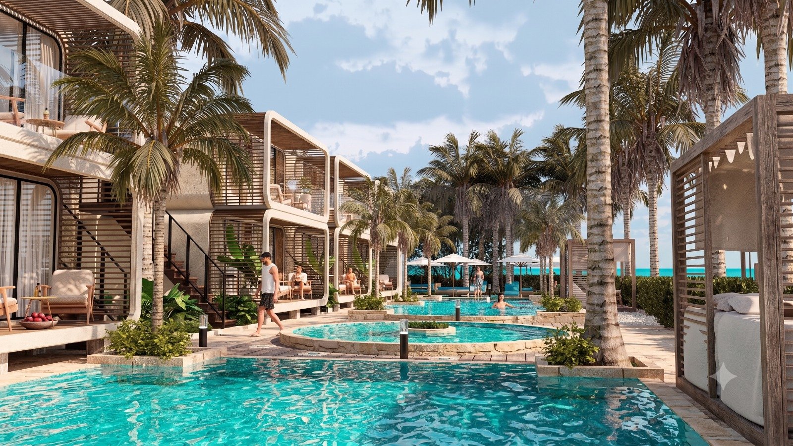 Segunda vista de piscina de Ocean Glamping