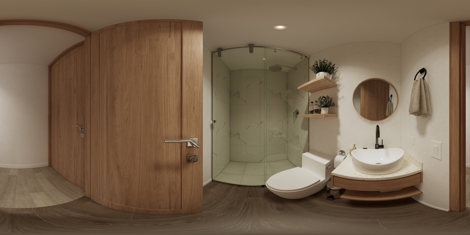 Vista panorámica del baño de los apartamentos tipos 2 y 3 de Ocean Boutique